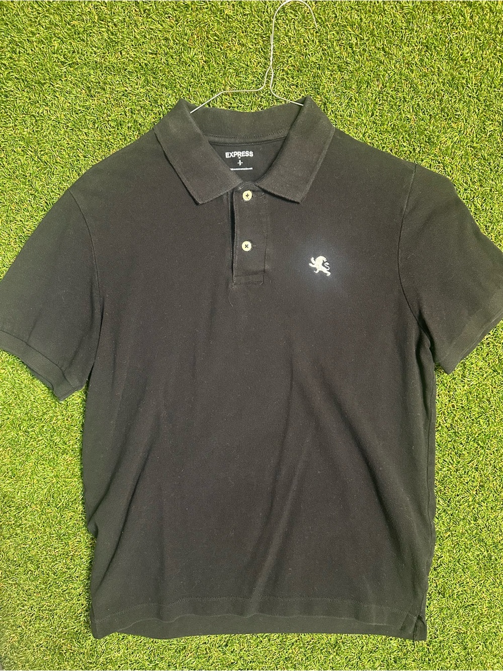 Express Black Men’s Polo with White Embroidered Logo